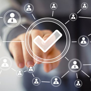 background check identity guard service man touching check sign checking people